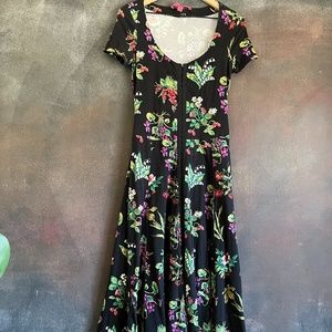 90's Betsy Johnson Floral Maxi Dress